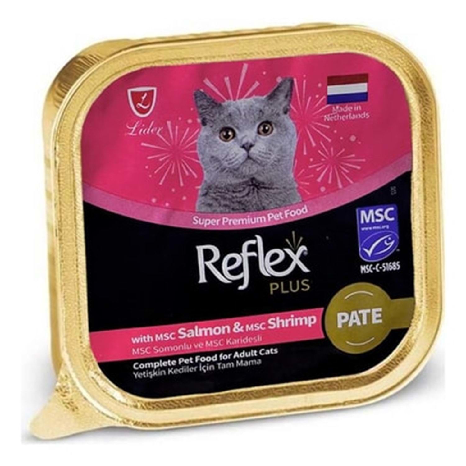 REFLEX PLUS MSC SOMONLU VE MSC KARİDESLİ KEDİ MAMASI 85G