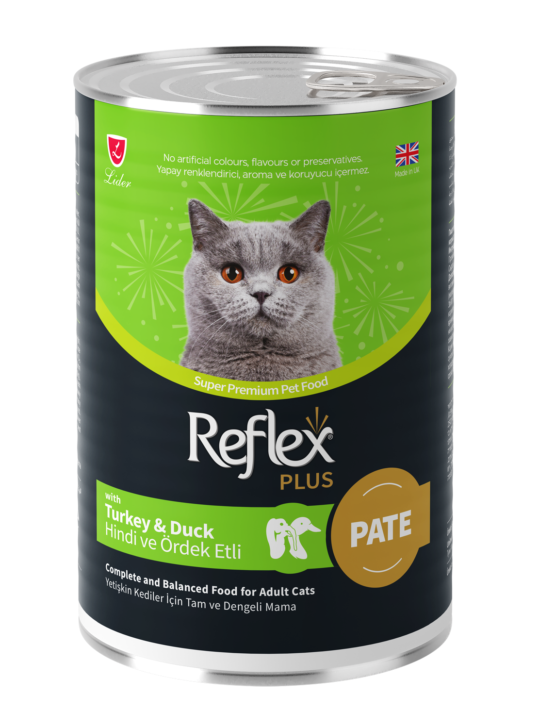 Reflex Plus Pate Hindi ve Ördek Etli Yetişkin Kedi Maması 395G