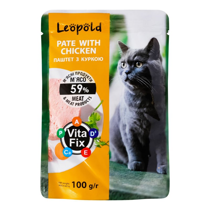 Leopold Chicken Tavuklu Kedi Yaş Maması Pate 100 Gr