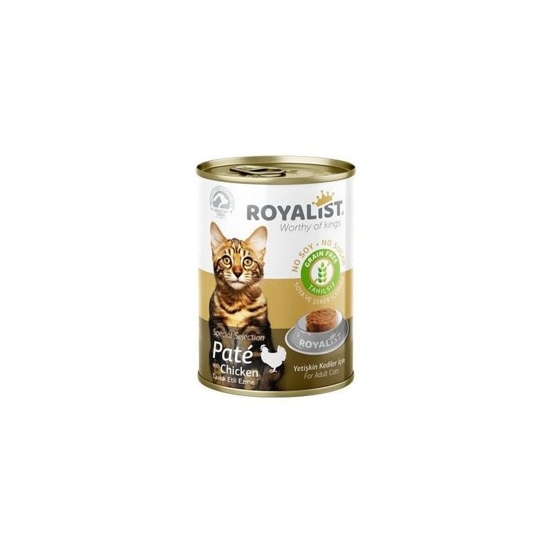 Royalist Tahılsız Tavuk Etli Ezme Yetişkin Konserve Kedi Maması 400 Gr