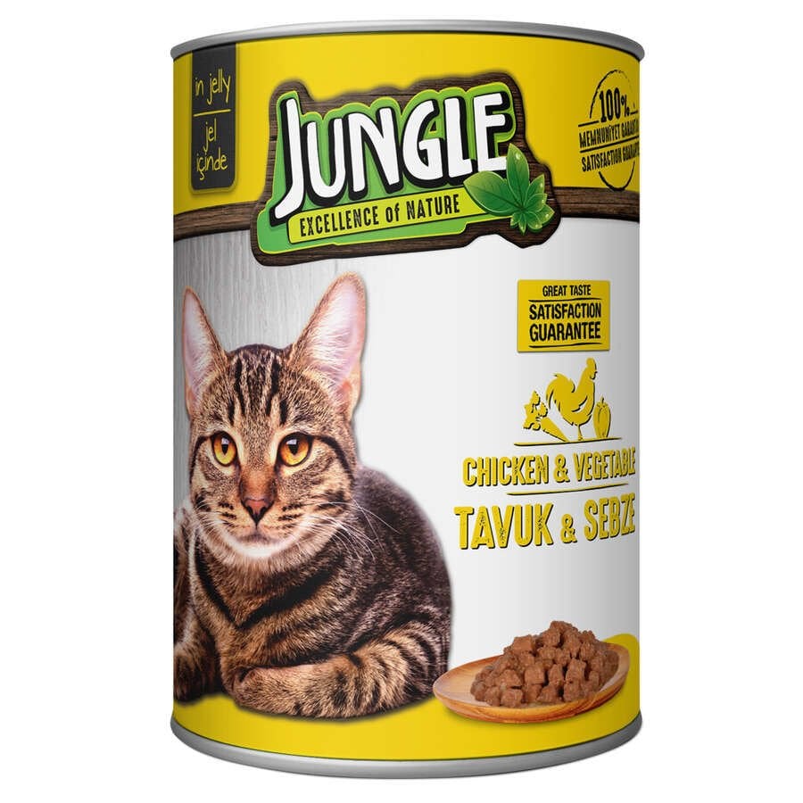 Jungle Tavuklu ve Sebzeli 415 gr Yetişkin Kedi Konservesi