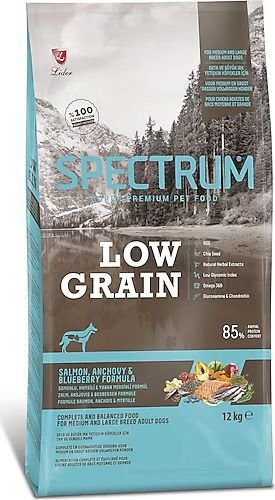 Spectrum Düşük Tahıllı Somonlu Hamsili, Yaban Mersinli Orta ve Büyük Irk Yetişkin Köpek Maması 12kg