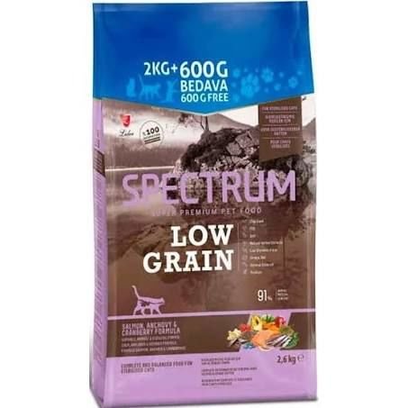 Spectrum Low Grain Somonlu ve Hamsili 2.6 kg Kısırlaştırılmış Yetişkin Kedi Maması