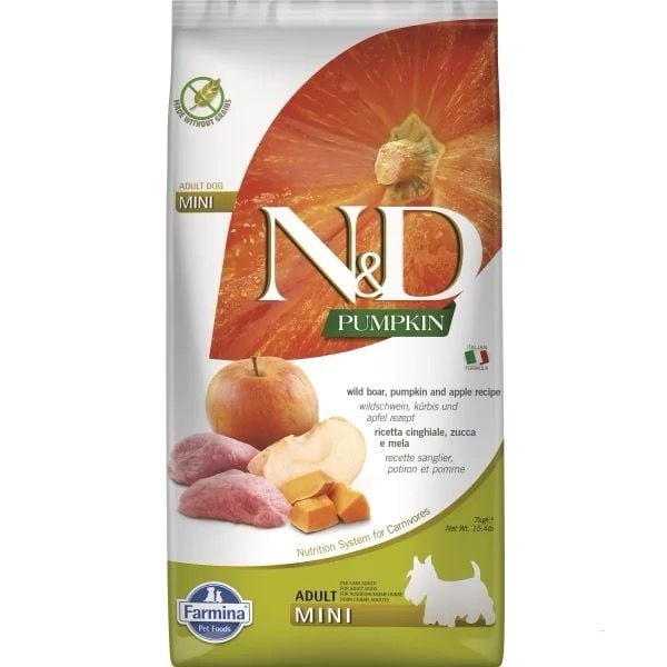 N&D Pumpkin Yaban Domuzlu Balkabaklı ve Elmalı 7 kg Küçük Irk Yetişkin Köpek Maması