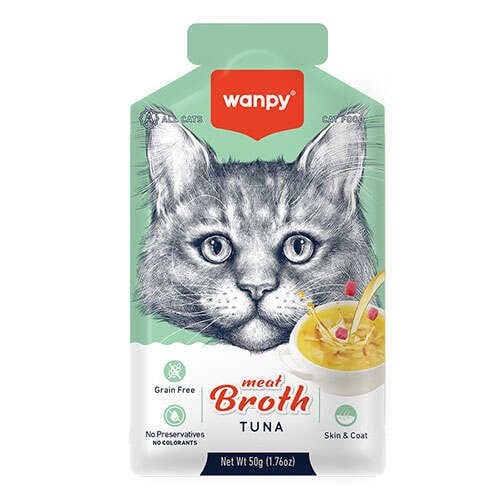 Wanpy Kediler için Ton Balığı Eti Tahılsız Ek Besin Çorbası 50 Gr