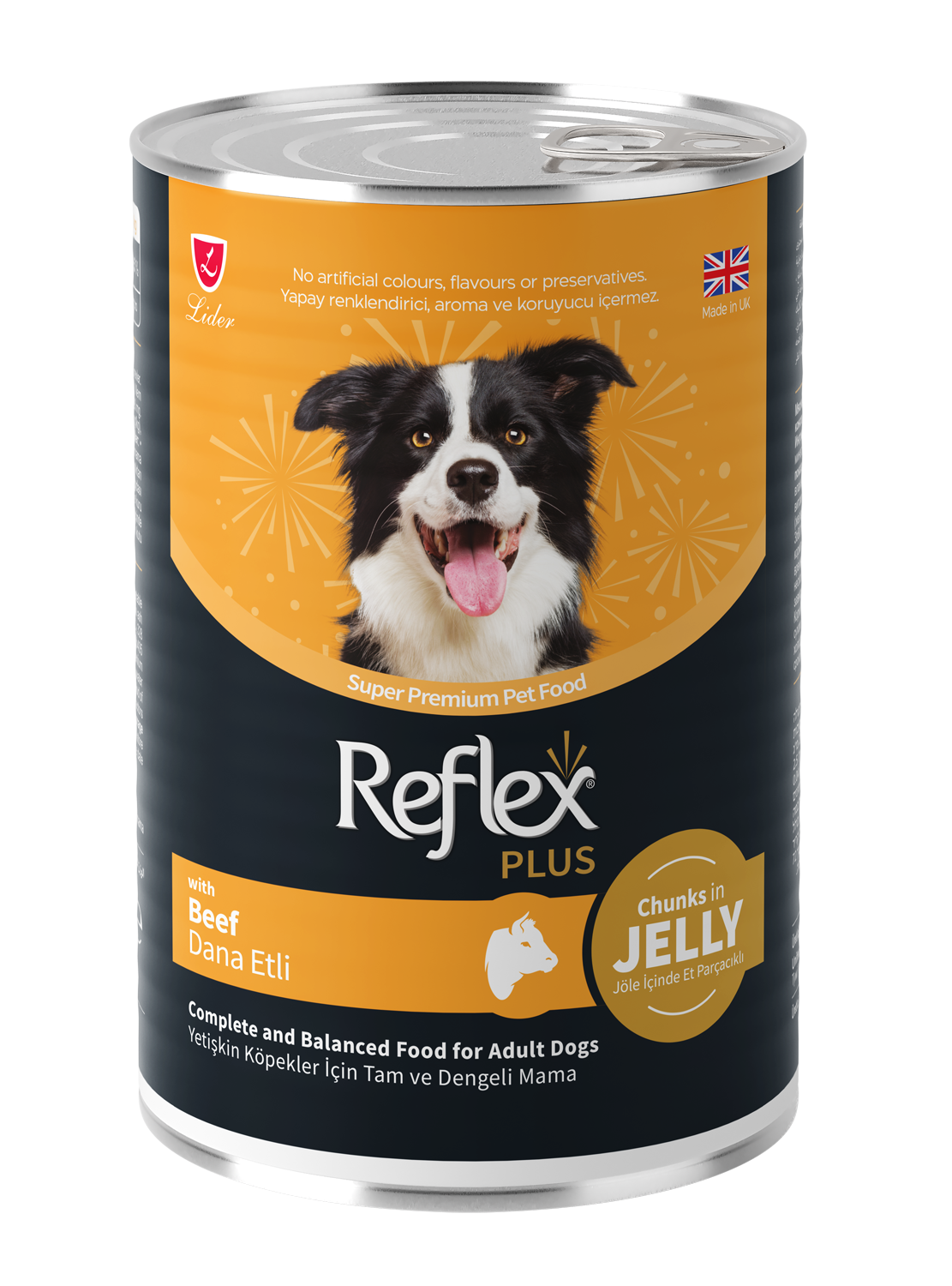 Reflex Plus Jöle İçinde Et Parçacıklı Dana Etli Yetişkin Köpek Maması  400G