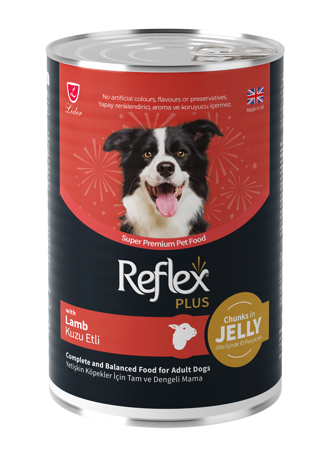 Reflex Plus Jöle İçinde Et Parçacıklı Kuzu Etli Yetişkin Köpek Maması 400G