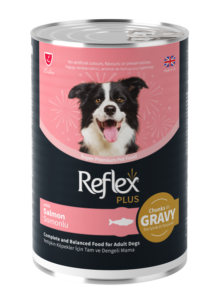 Reflex Plus Sos İçinde Et Parçacıklı Somonlu Yetişkin Köpek Maması 400G