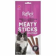 Reflex Plus Meaty Sticks Tavuklu ve Kızılcıklı 3x5 gr Kısırlaştırılmış Kedi Ödül Çubuğu
