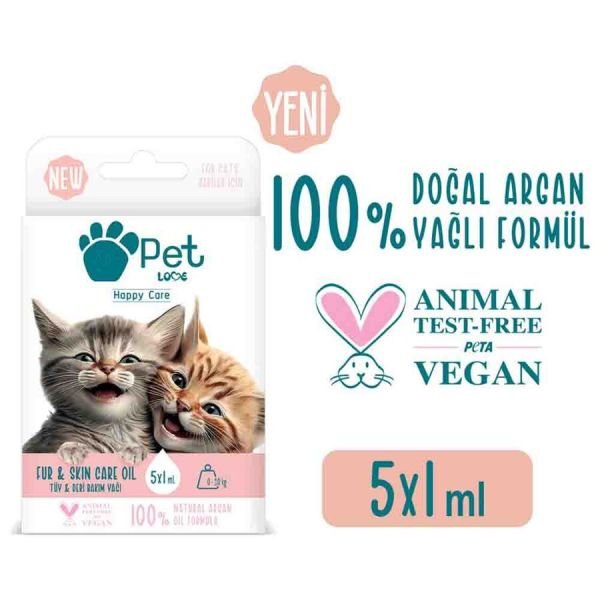 Pet Love Tüy Bakım Yağı Kedi 5 x 1 ml