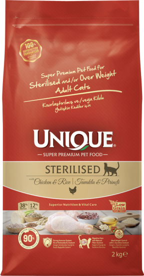 Unique Tavuklu 2 kg Kısırlaştırılmış Yetişkin Kedi Maması