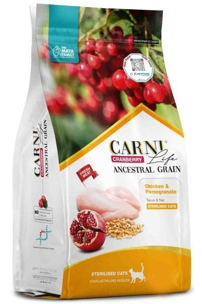 Carni Life Cranberry Tavuklu ve Narlı 10 kg Kısırlaştırılmış Yetişkin Kedi Maması
