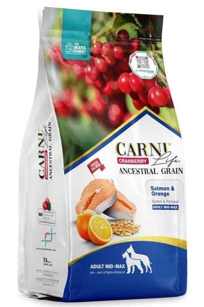 Carni Life Cranberry Somonlu ve Portakallı 12 kg Orta ve Büyük Irk Yetişkin Köpek Maması