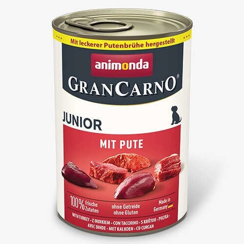 Animonda Gran Carno Junior Sığır Etli ve Hindi Yürekli 400 gr Yavru Konserve Köpek Maması