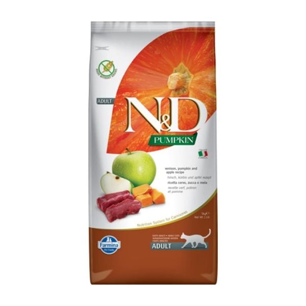 N&D Pumpkin Geyik Etli Balkabaklı ve Elmalı 5 kg Yetişkin Kedi Maması