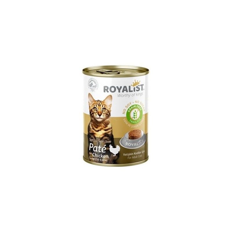 Royalist Tahılsız Tavuk Etli Ezme Yetişkin Konserve Kedi Maması 400 Gr