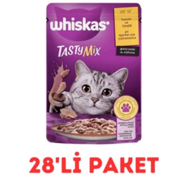 Whiskas Tasty Mix Kuzu Etli ve Hindili 85 gr 28'li Yetişkin Kedi Yaş Maması