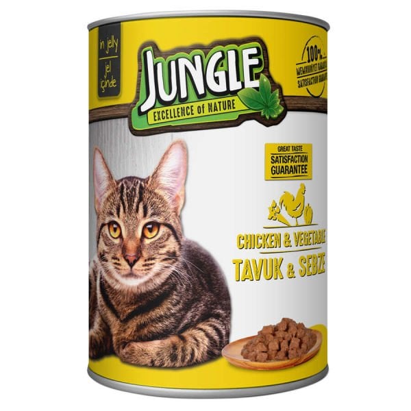 Jungle Tavuklu ve Sebzeli 415 gr Yetişkin Kedi Konservesi
