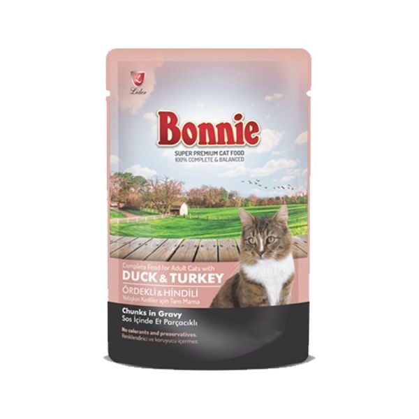 Bonnie Pouch  Hindi Etli Gravy Kedi Konserve 85gr