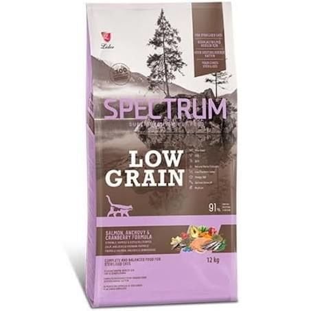 Spectrum Somonlu ve Yaban Mersinli Düşük Tahıllı Kısırlaştırılmış Kedi Maması 12kg